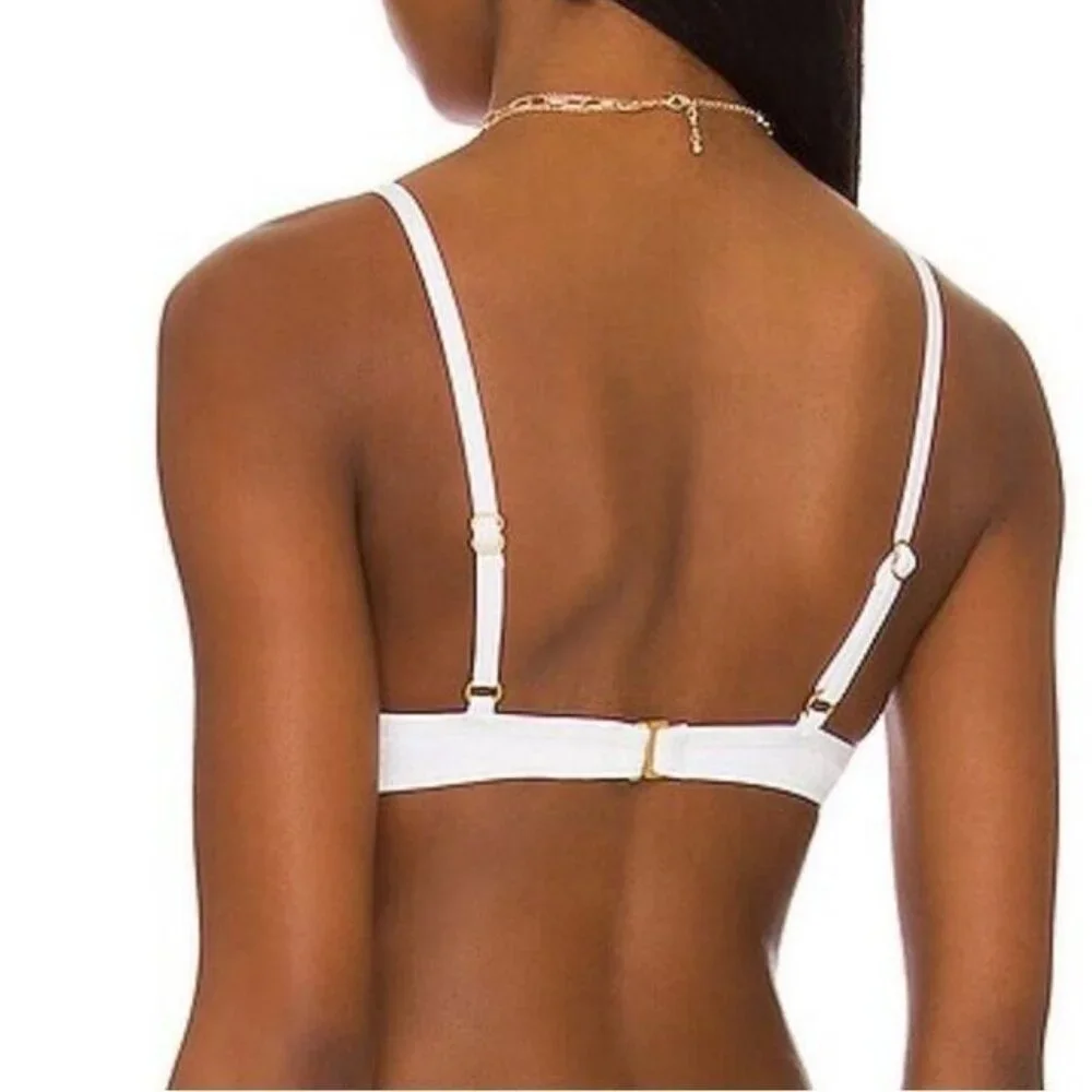 L*SPACE Stardust Push Up Bikini Top MEDIUM White Removable padding Orig. $114